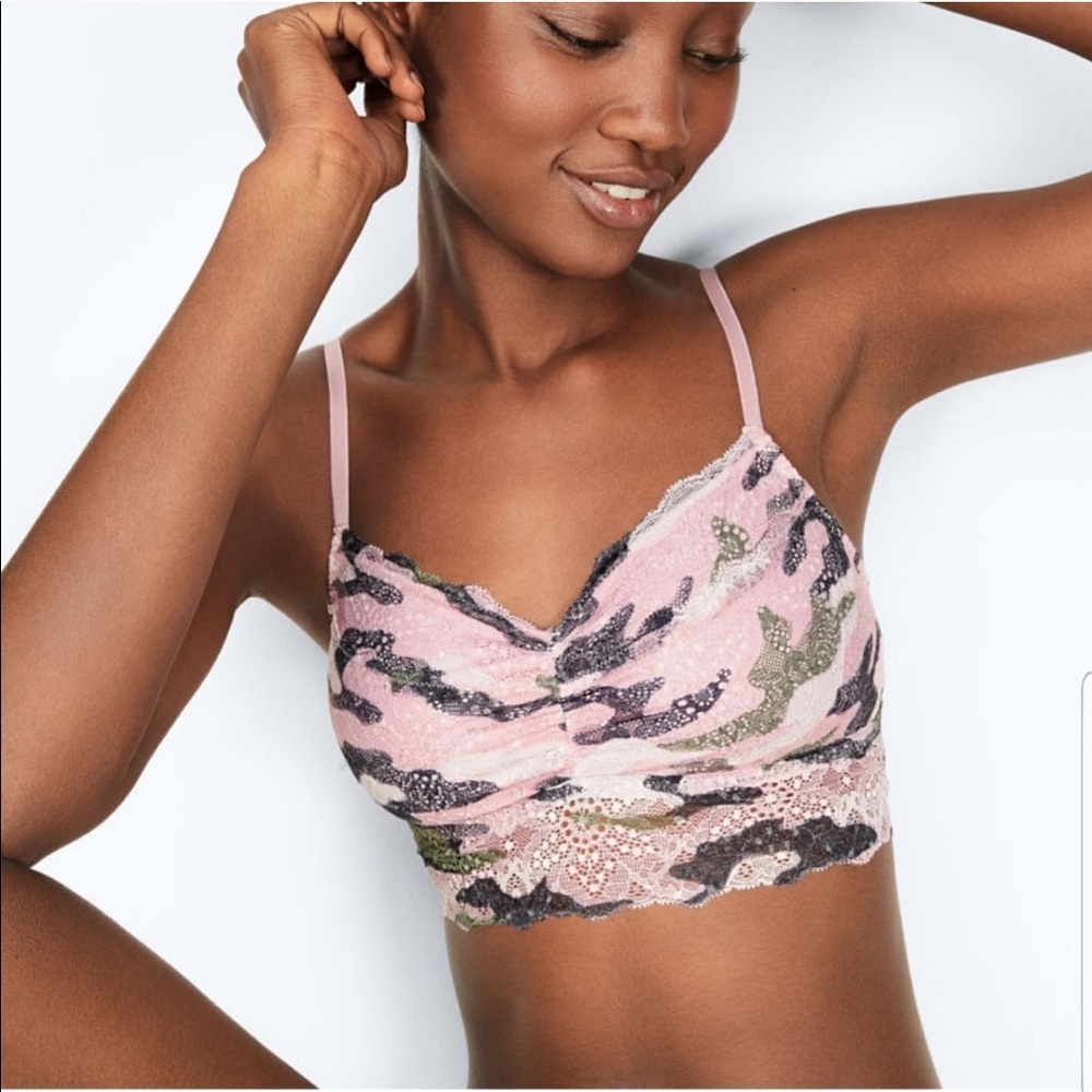 PINK Blush Camo Lace Bralette